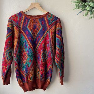Vintage 80s Tribal Southwestern Pullover Sweater